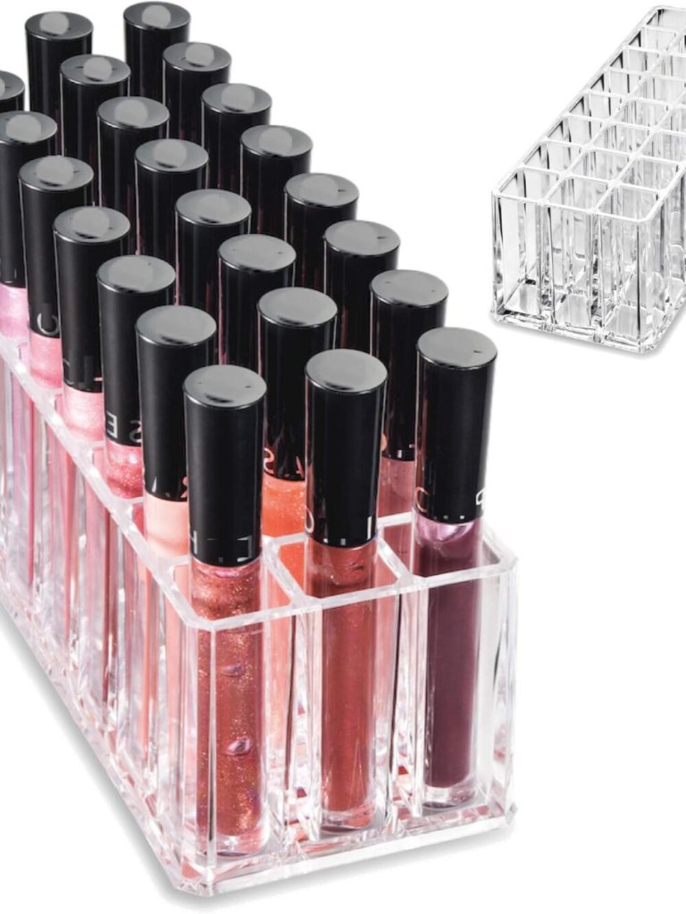 Acrylic Lip Gloss Makeup Organizer | 24 Spaces